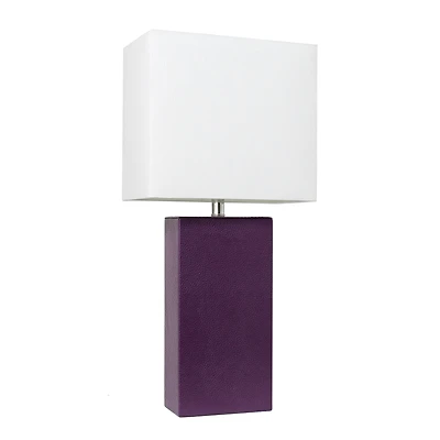 Lalia Home Lexington 21" Leather Home Décor Table Lamp