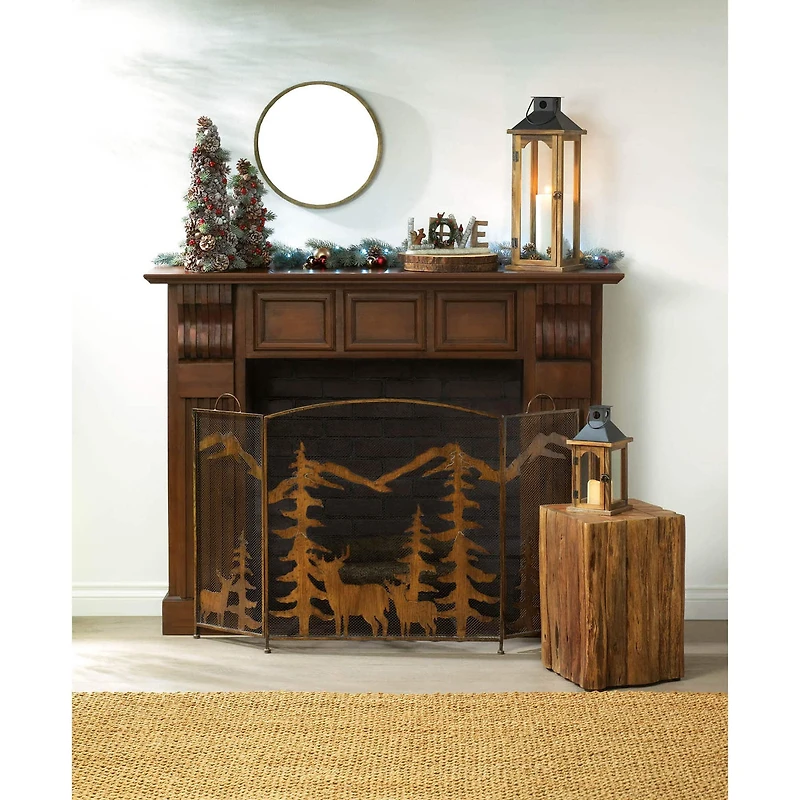 22.25" Simple Metal Top Wooden Lantern