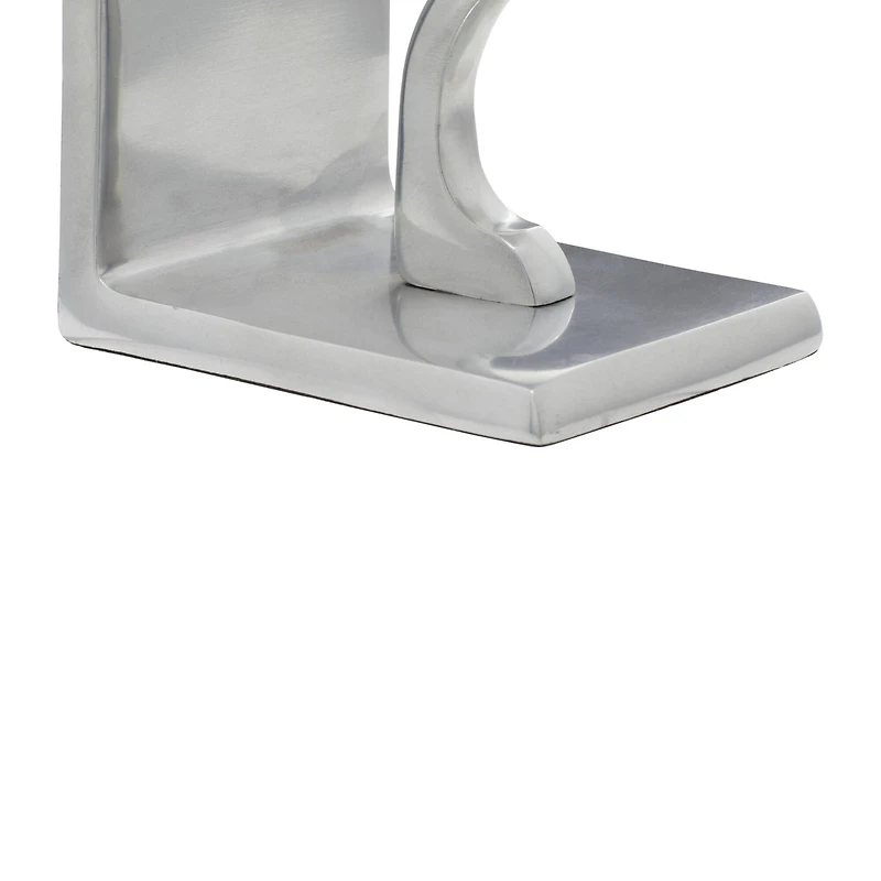 5" Silver Aluminum Contemporary Plane Bookends