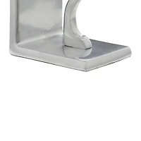 5" Silver Aluminum Contemporary Plane Bookends