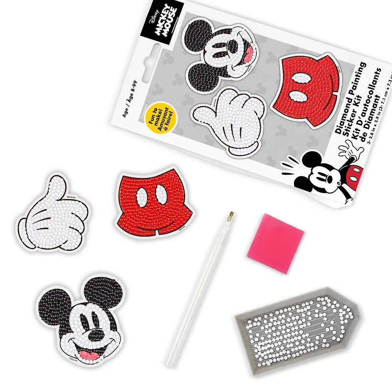 Camelot® Dots DOTZIES® Disney Mickey Icons Diamond Painting Sticker Kit, Round Diamonds