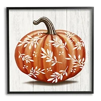 Stupell Industries Orange Fall Botanical Pumpkin Framed Giclee Art