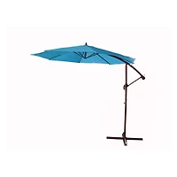 10ft. Turquoise Blue Off-Set Outdoor Patio Umbrella
