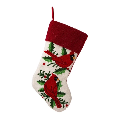 Glitzhome® 21" Cardinal Hooked Stocking