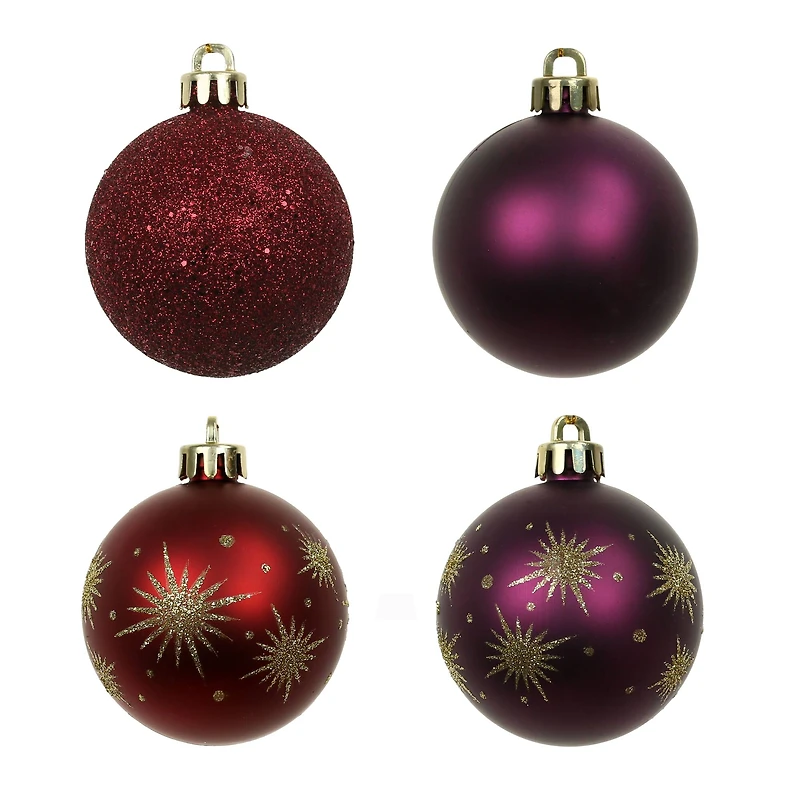 5 Pack 2.2" Burgundy Shatterproof Ball Ornaments by Ashland®