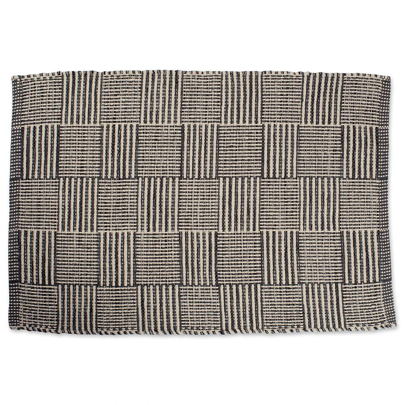 DII® Gray Squares Recycled Yarn Rug, 2ft. x 3ft.