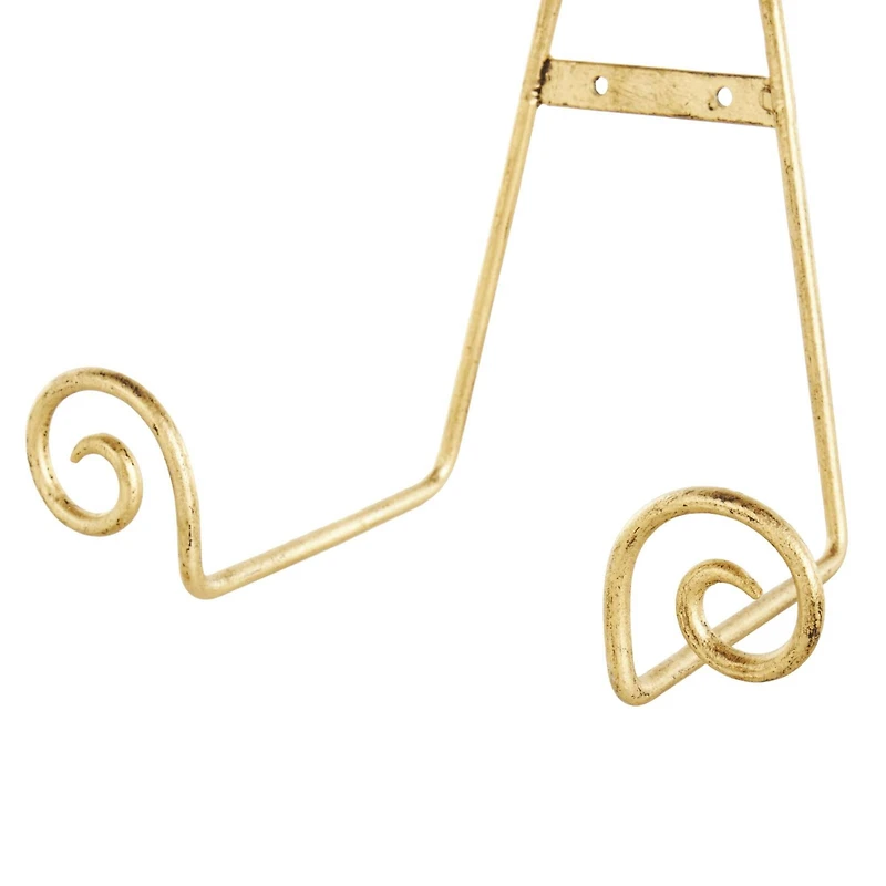 Gold Metal Scroll Hanging Wall Rack Display Easel Set