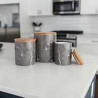 DII® Black Marble Ceramic Canister Set