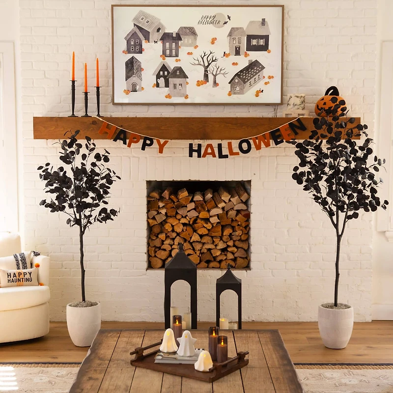 5ft. Artificial Halloween Black Eucalyptus Tree