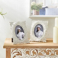 Glitzhome® 2 Pack 4" x 6" White Ornate Resin Tabletop Picture Frames