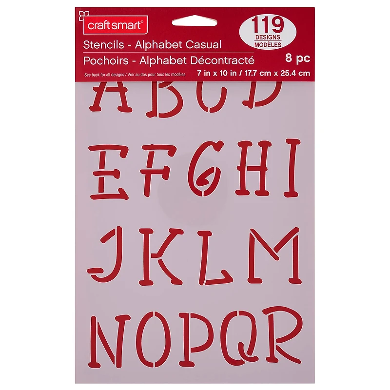 Alphabet Casual Stencils, 7" x 10" by Craft Smart®