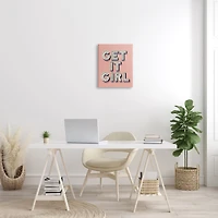 Stupell Industries Get It Girl Bold Polka Dot Typography over Pink Canvas Wall Art