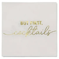 Gold & White But First Cocktails Beverage Napkins, 20ct. by Celebrate It™