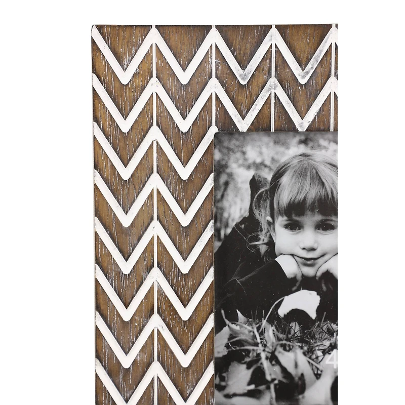 2 Pack Brown & White Chevron Modern 8" x 9" Frame