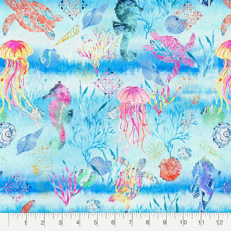 Fabric Editions Sea Critters Cotton Fabric