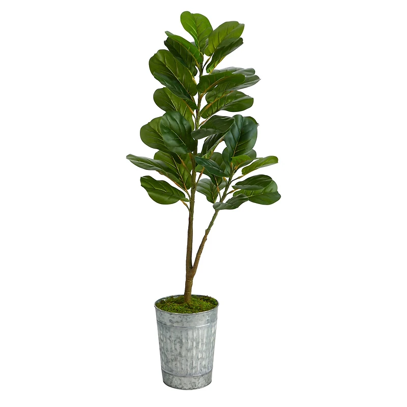 4ft. Fiddle Leaf Fig Tree in Metal Planter