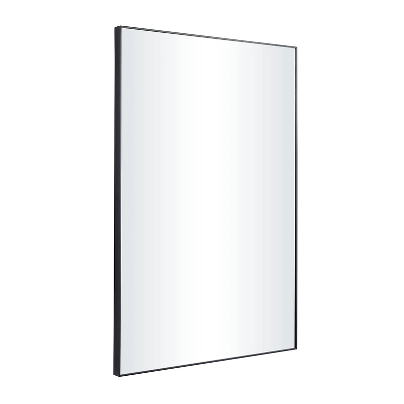 Black Contemporary Wall Mirror, 24" x 1" x 36"