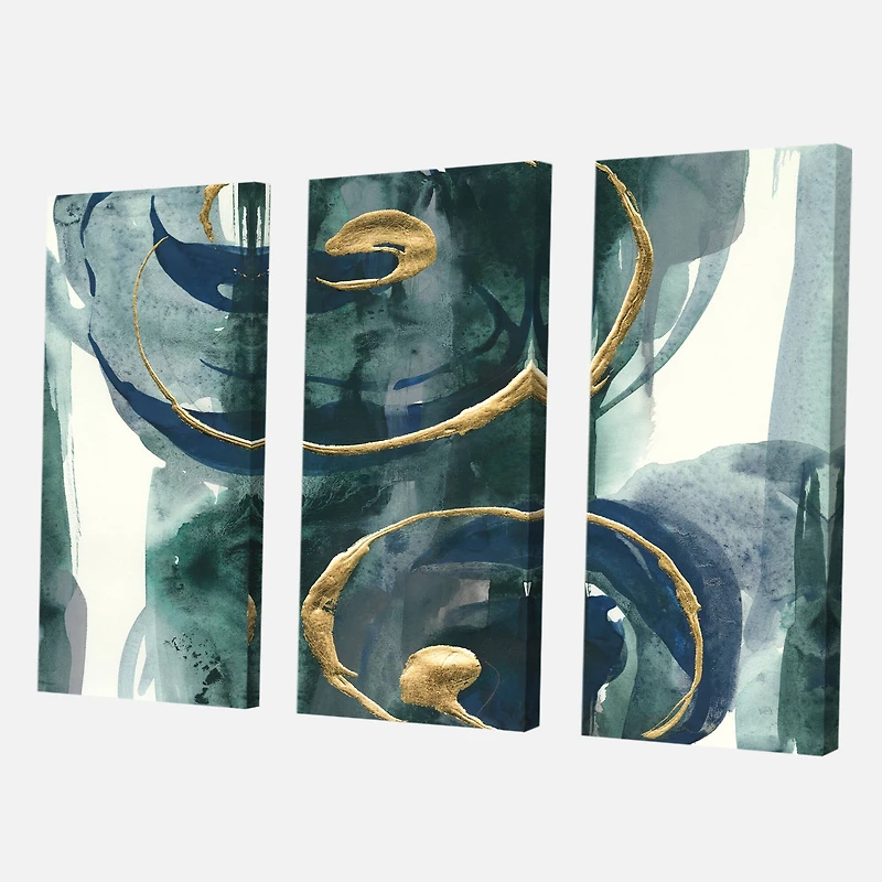 Designart - Mettalic Indigo and Gold II