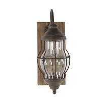 17" Brown Iron Industrial LED Wall Sconce