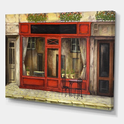 Designart - Red Facade of Charming Shop In Paris I