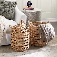 Brown Seagrass Coastal Storage Basket Set