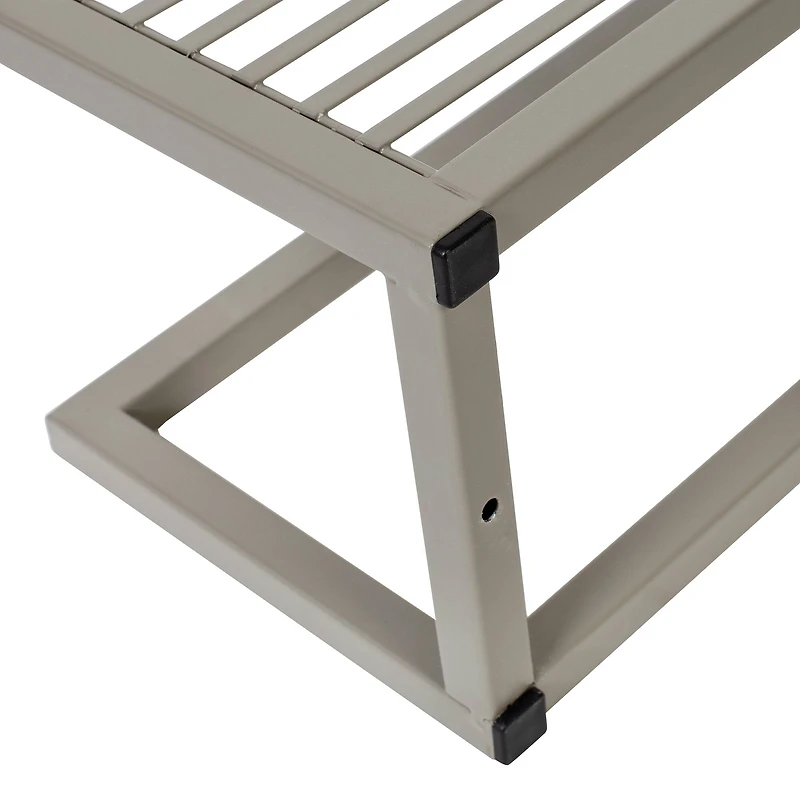 Honey Can Do Steel Bathroom Slatted Shelf with Towel Bar