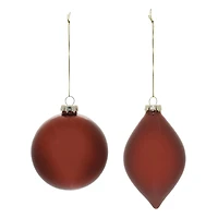 Red Glass Ball Ornaments Set
