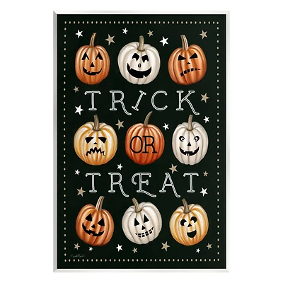 Stupell Industries Trick Or Treat Jack-o-Lanterns Wall Plaque Art