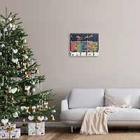 Stupell Industries Snowy Christmas Town Santa Overhead Canvas Wall Art