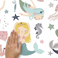 RoomMates Sweet Pastel Mermaids Peel & Stick Wall Decals