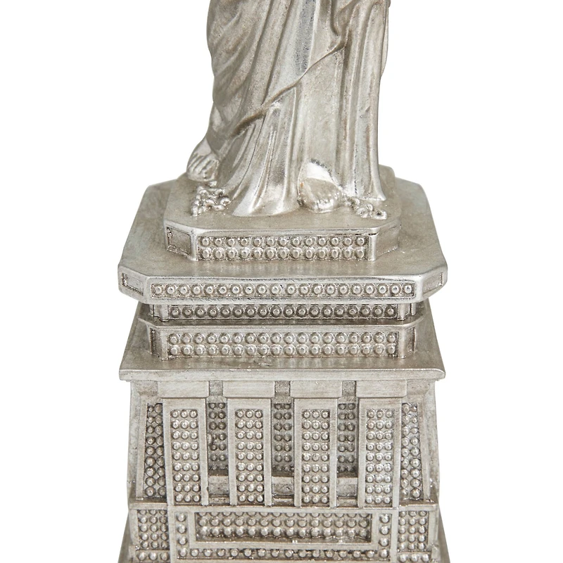 The Novogratz Silver Polystone Traditional Sculpture, 17" x 5" x 5"