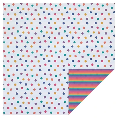 Rainbow Dot Stripe Double-Sided Cardstock Paper by Recollections™, 12" x 12"