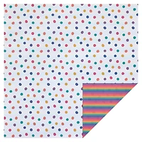 Rainbow Dot Stripe Double-Sided Cardstock Paper by Recollections™, 12" x 12"