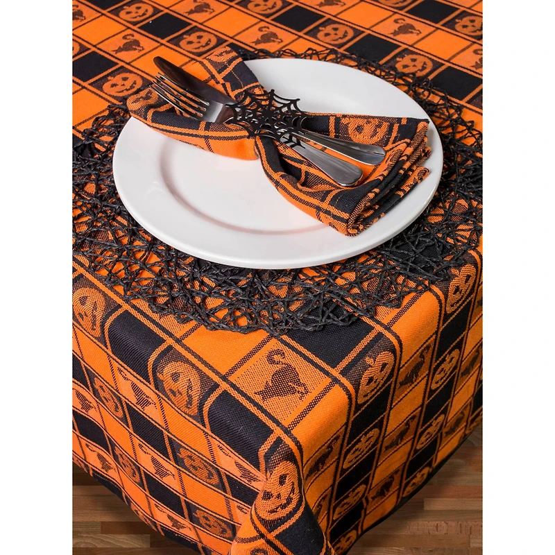DII® 84" Halloween Woven Check Tablecloth