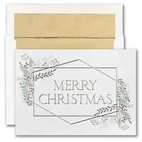 JAM Paper 5.625" x 7.875" Christmas Greenery Card Set, 25ct.