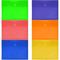 JAM Paper 9.75" x 13" Assorted Plastic Hook & Loop Closure Booklet Envelopes, 12ct.