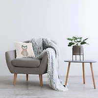 Stupell Industries Whimsical Patterned Cat Smiling Animal Throw Pillow, 18" x 18"