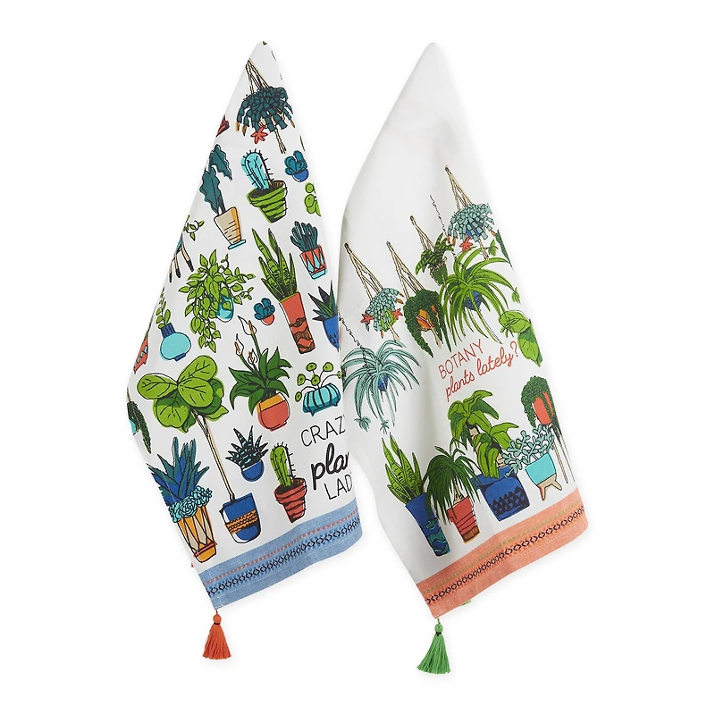 Assorted Crazy Plant Lady Printed Dishtowel (Set of 2)