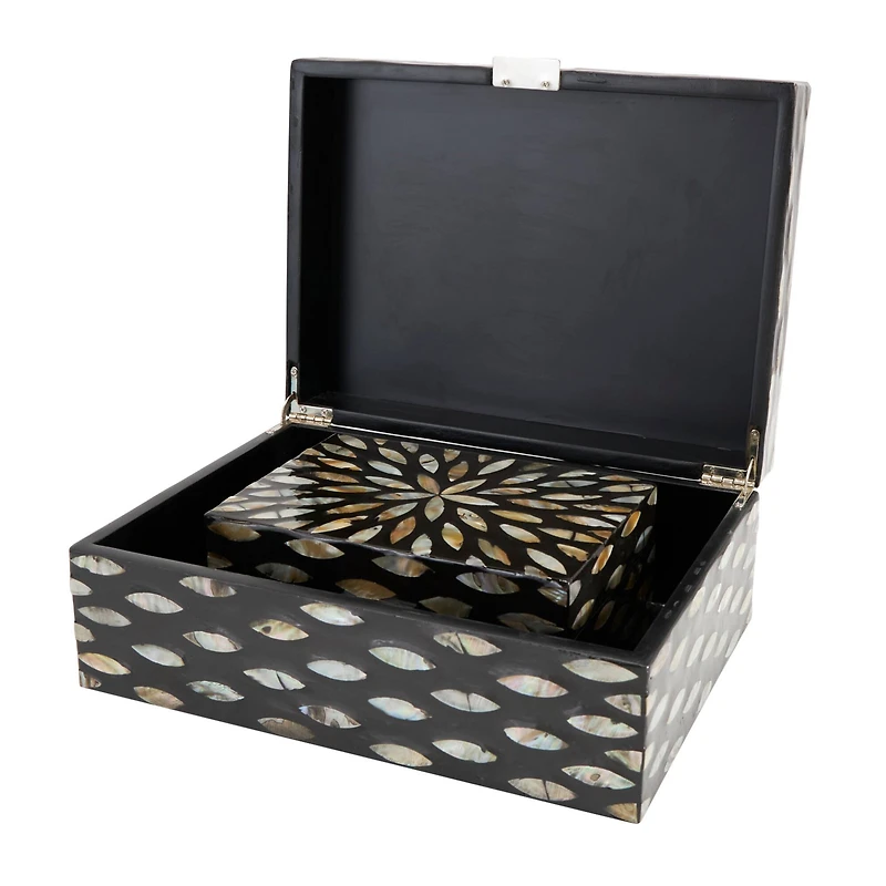 Black Mother of Pearl Geometric Box Set