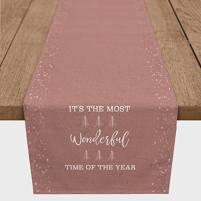 It's the Most Wonderful Time of the Year Red 16" x 90" Cotton Twill Runner