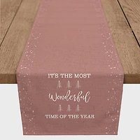 It's the Most Wonderful Time of the Year Red 16" x 90" Cotton Twill Runner