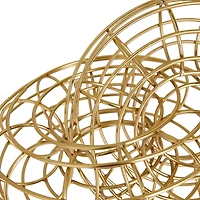 Set of 2 Gold Metal Contemporary Sculpture, 7" x 12" x 8"