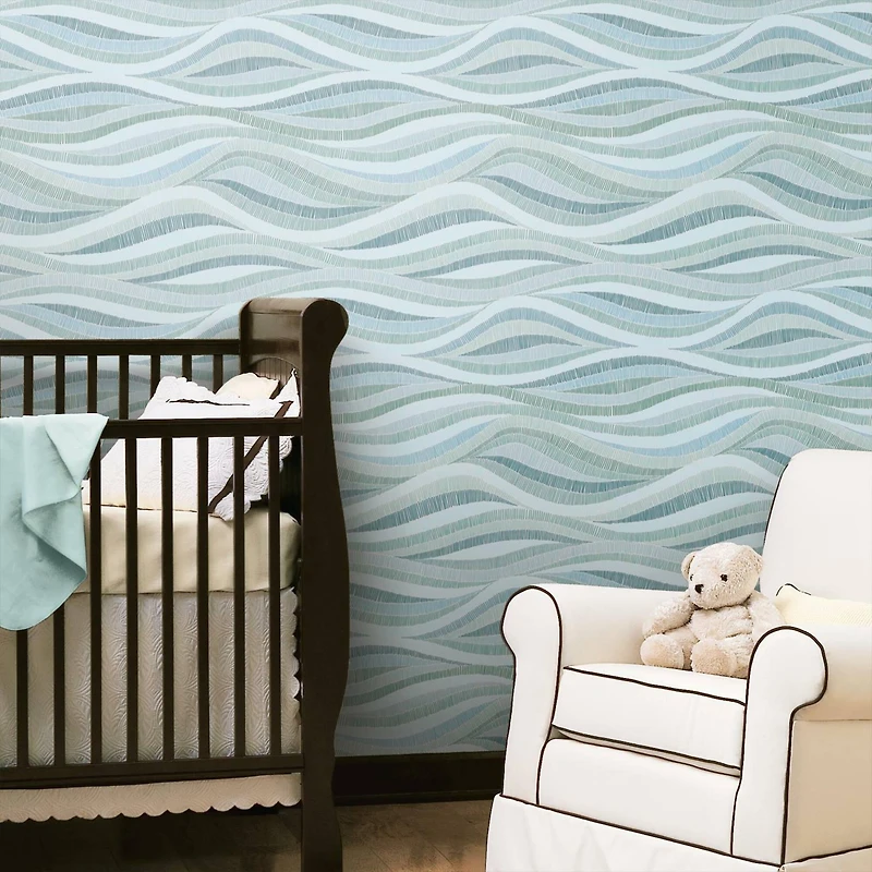 RoomMates Mosaic Waves Peel & Stick Wallpaper
