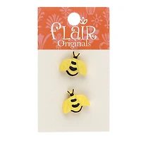 Flair Originals 3/4" Yellow Bee Shank Buttons, 2ct.