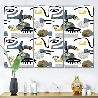 Designart - Collage of Eyes & Doodles In Contemporary Style I