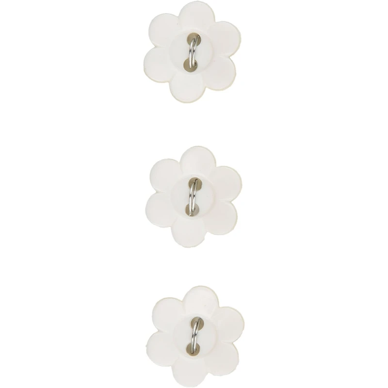 LaMode 9/16" White Flower 2-Hole Buttons, 3ct.