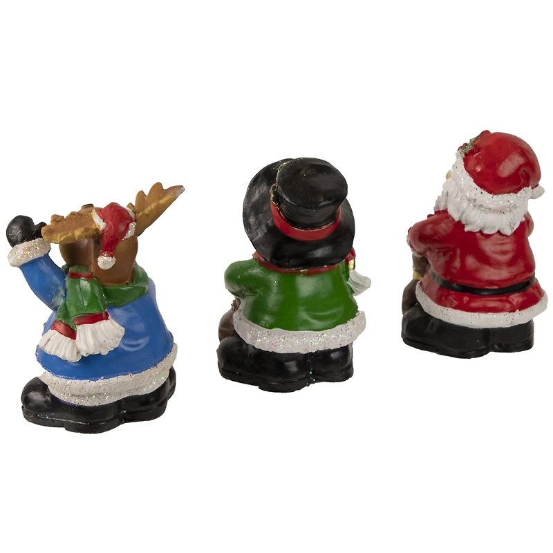 Santa  Snowman and Reindeer Christmas Stocking Holders - 5.25" - Set of 3