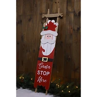 Glitzhome® 42" Wooden Sleigh Santa Porch Sign