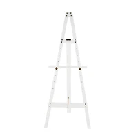 56" Clear Acrylic Plastic Adjustable 7-Tier Display Easel with Gold Metal Hardware & Chain Support