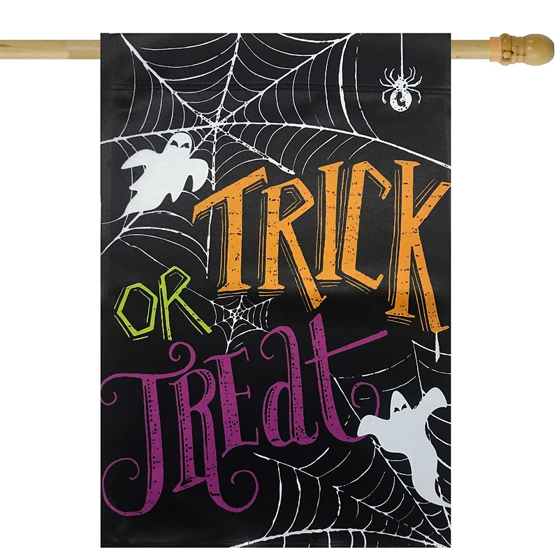 28" x 40" Spider Webs & Ghosts Trick or Treat Outdoor Garden Flag